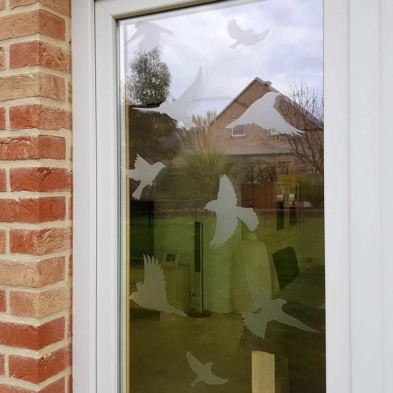 imaggge.com Anti-Collision Stickers to Prevent Bird Strikes on Window Glass - Set of 20 Silhouettes - Color: Translucent/Dusted - Window Clings Decals - Birds Prevention Deflectors Reflectors - Image 4